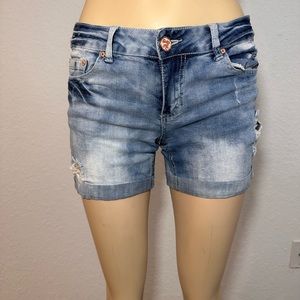 Indigo shorts jeans blue Distressed Junior Sz. 7 used